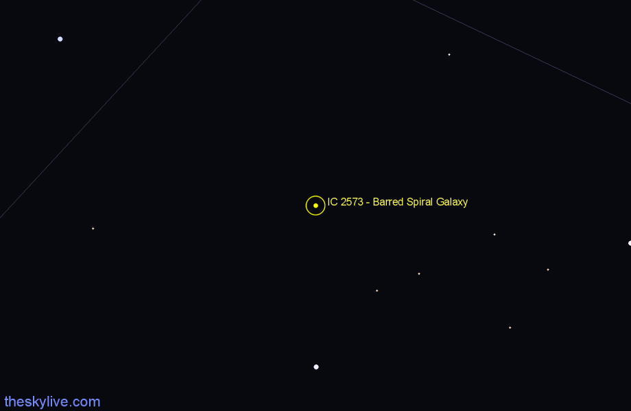 Finder chart IC 2573 - Barred Spiral Galaxy in Antlia star
