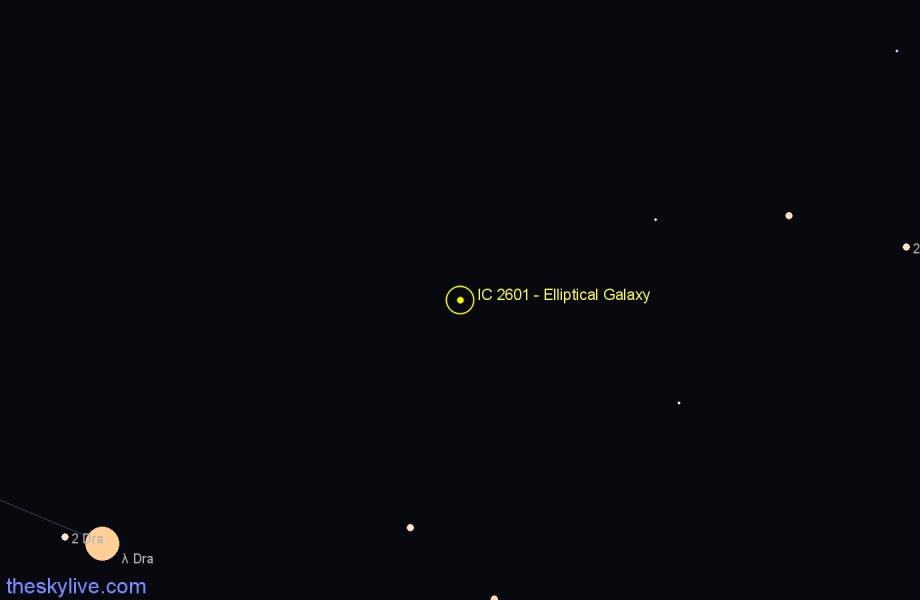 Finder chart IC 2601 - Elliptical Galaxy in Ursa Major star