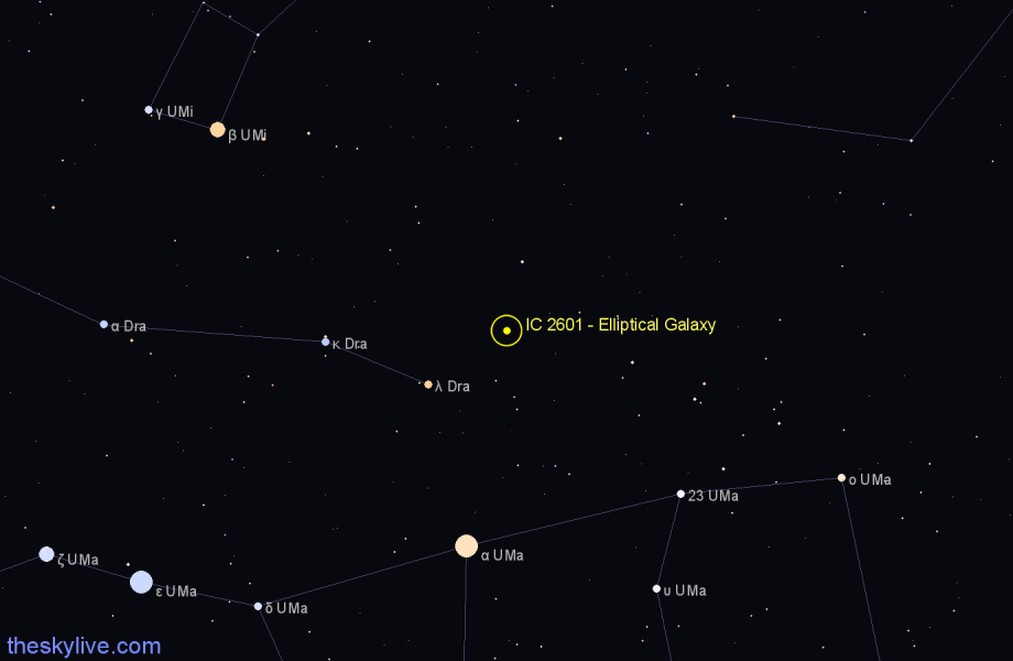 Finder chart IC 2601 - Elliptical Galaxy in Ursa Major star