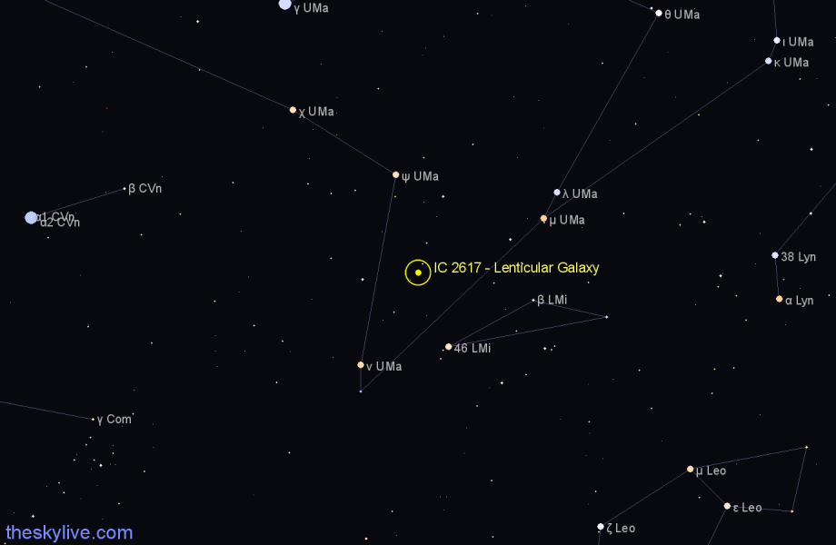 Finder chart IC 2617 - Lenticular Galaxy in Ursa Major star