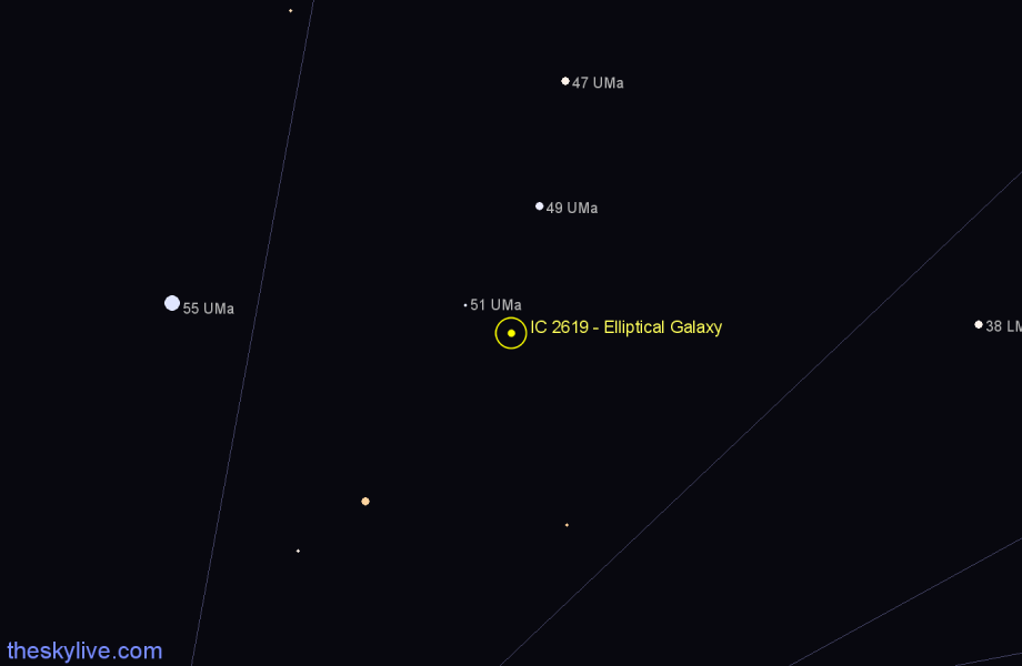 Finder chart IC 2619 - Elliptical Galaxy in Ursa Major star