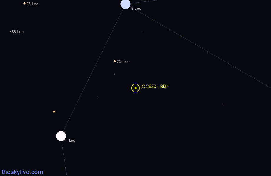 Finder chart IC 2630 - Star in Leo star