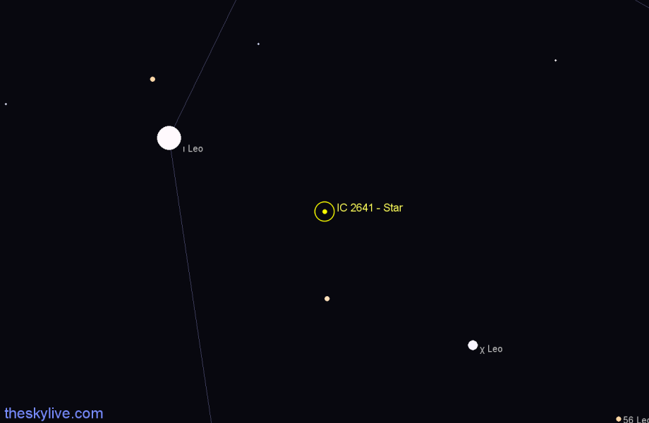 Finder chart IC 2641 - Star in Leo star