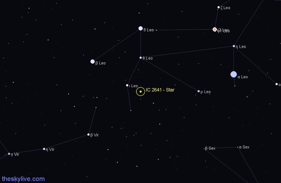 Finder chart IC 2641 - Star in Leo star