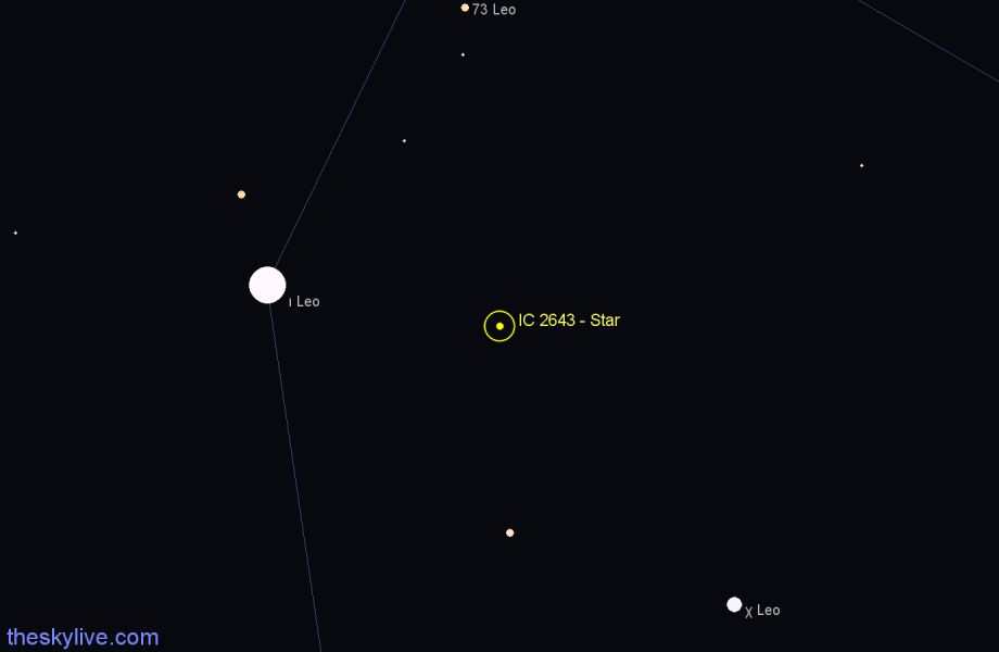 Finder chart IC 2643 - Star in Leo star