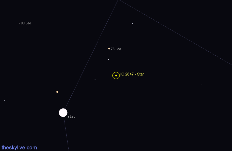Finder chart IC 2647 - Star in Leo star
