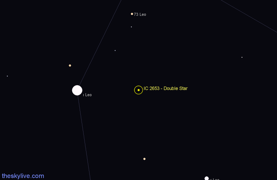 Finder chart IC 2653 - Double Star in Leo star