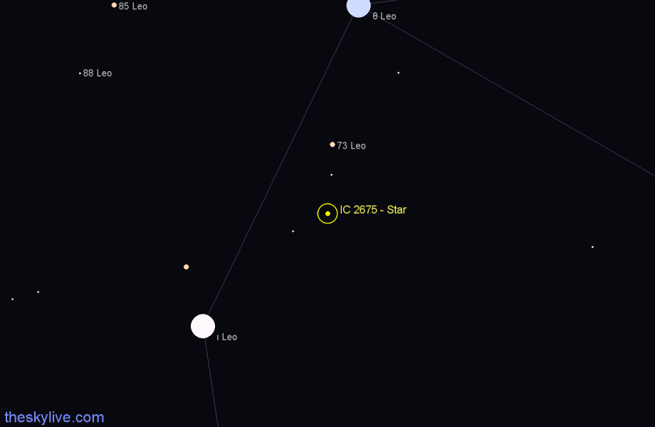 Finder chart IC 2675 - Star in Leo star
