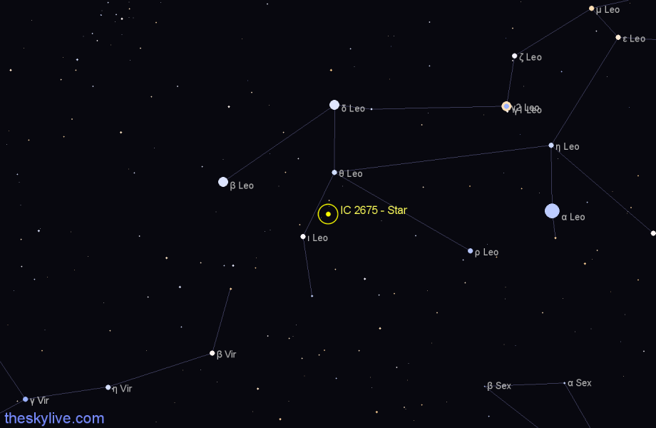 Finder chart IC 2675 - Star in Leo star