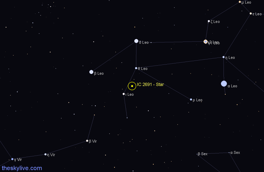 Finder chart IC 2691 - Star in Leo star