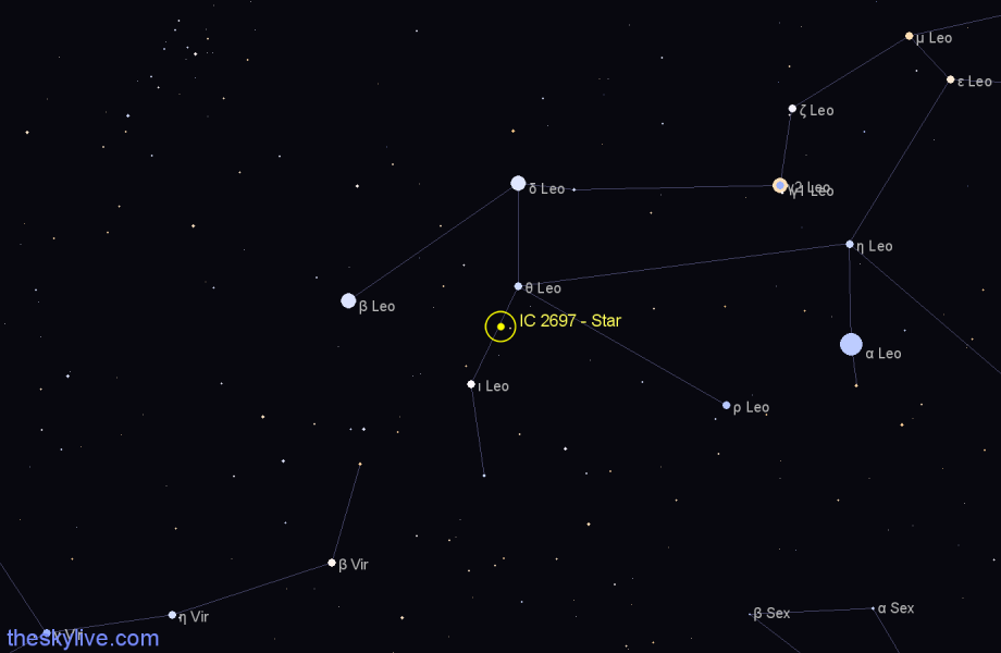 Finder chart IC 2697 - Star in Leo star