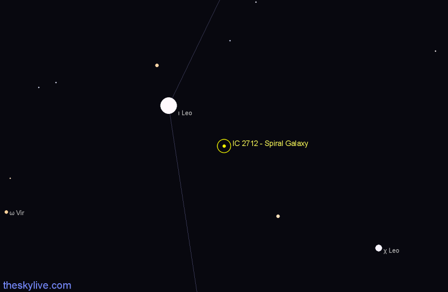 Finder chart IC 2712 - Spiral Galaxy in Leo star