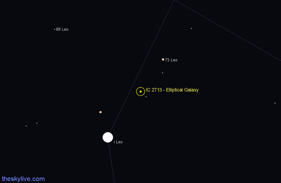 Finder chart IC 2713 - Elliptical Galaxy in Leo star