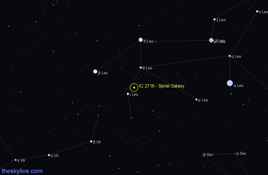 Finder chart IC 2716 - Spiral Galaxy in Leo star