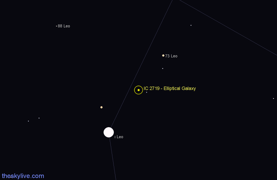 Finder chart IC 2719 - Elliptical Galaxy in Leo star
