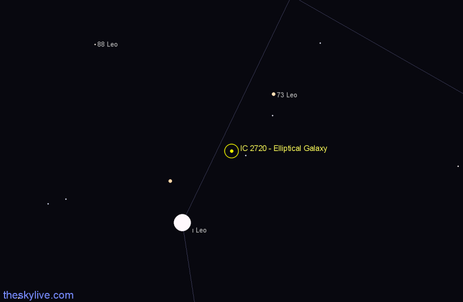 Finder chart IC 2720 - Elliptical Galaxy in Leo star