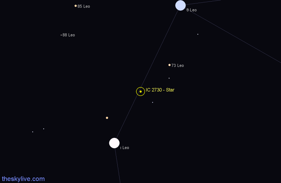 Finder chart IC 2730 - Star in Leo star