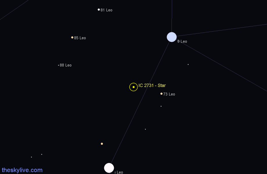 Finder chart IC 2731 - Star in Leo star