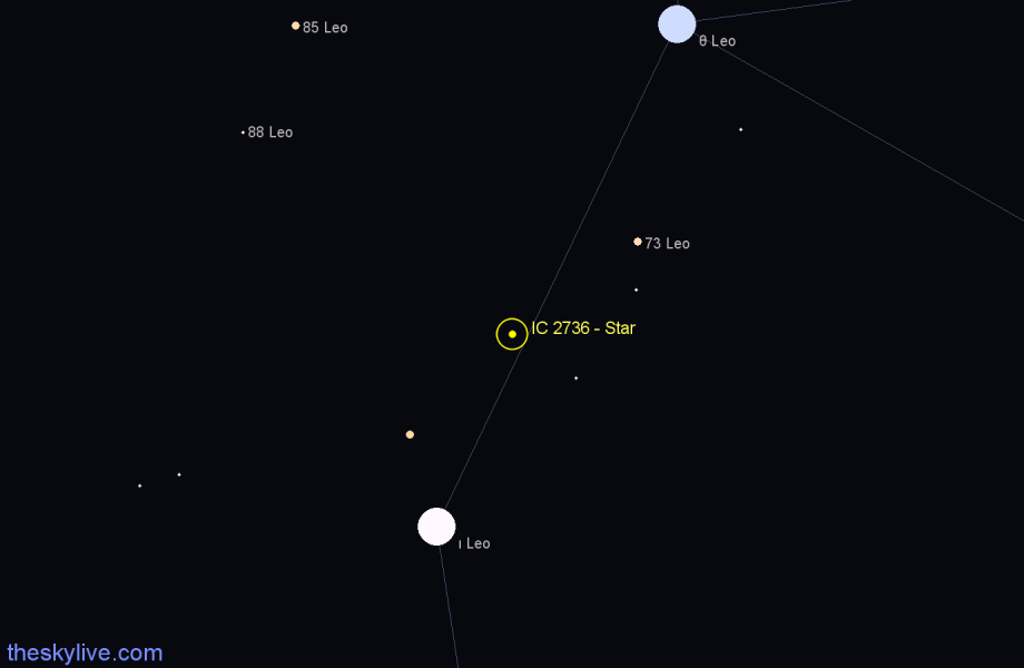 Finder chart IC 2736 - Star in Leo star