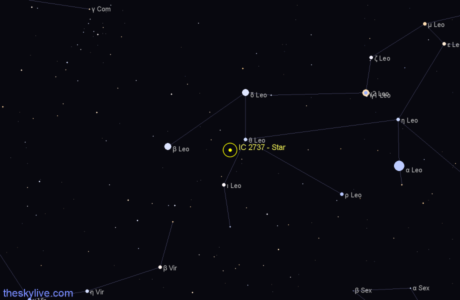 Finder chart IC 2737 - Star in Leo star