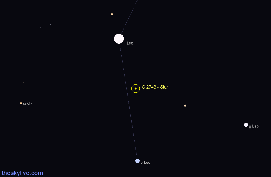 Finder chart IC 2743 - Star in Leo star