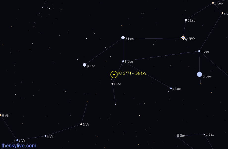Finder chart IC 2771 - Galaxy in Leo star