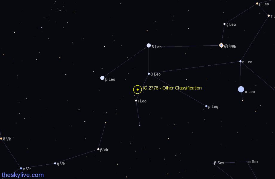 Finder chart IC 2778 - Other Classification in Leo star