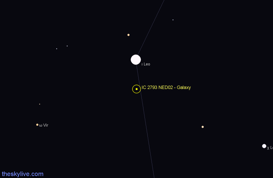 Finder chart IC 2793 NED02 - Galaxy in Leo star