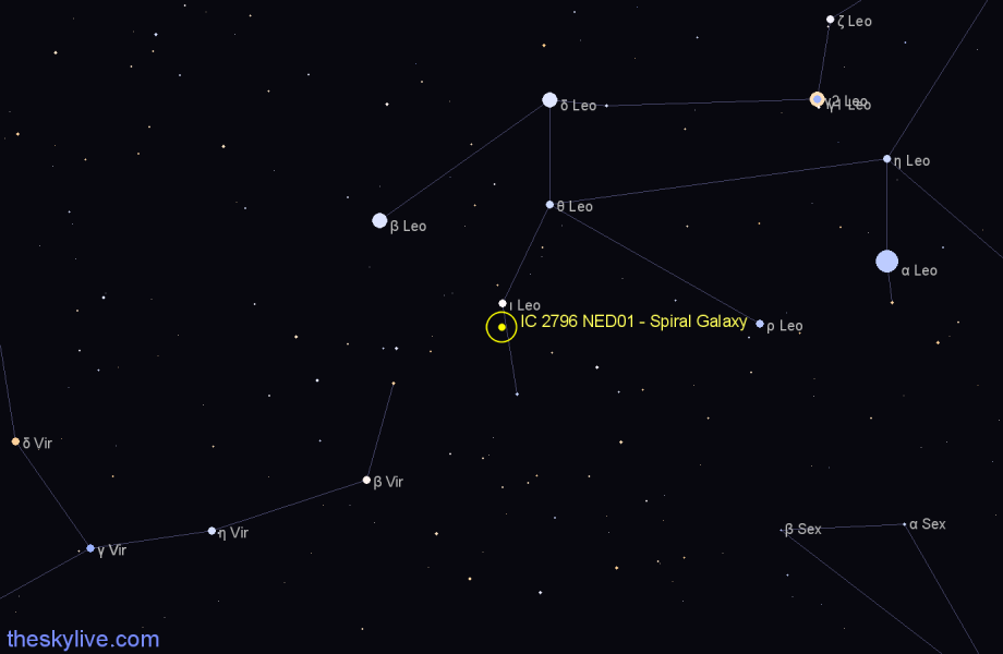 Finder chart IC 2796 NED01 - Spiral Galaxy in Leo star