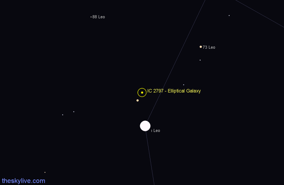 Finder chart IC 2797 - Elliptical Galaxy in Leo star
