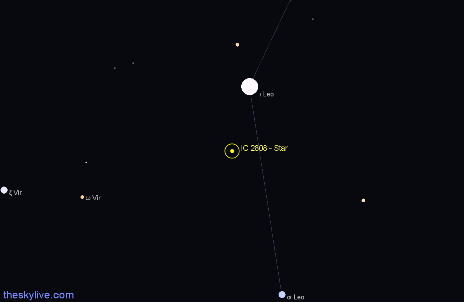 Finder chart IC 2808 - Star in Leo star