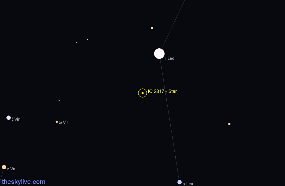 Finder chart IC 2817 - Star in Leo star