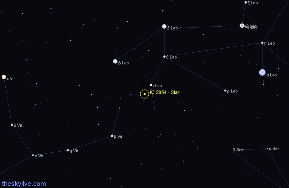 Finder chart IC 2854 - Star in Leo star