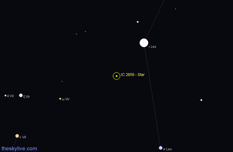 Finder chart IC 2859 - Star in Leo star