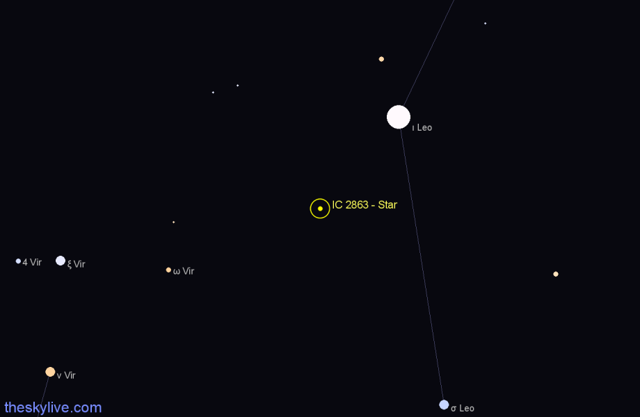 Finder chart IC 2863 - Star in Leo star