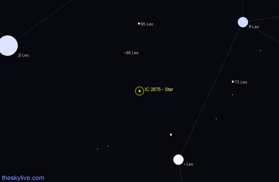 Finder chart IC 2875 - Star in Leo star