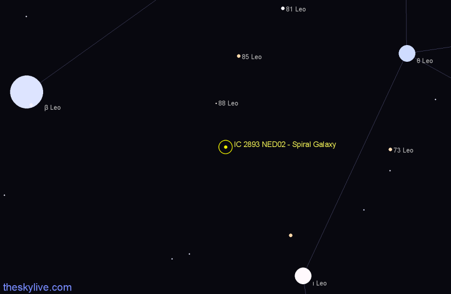 Finder chart IC 2893 NED02 - Spiral Galaxy in Leo star
