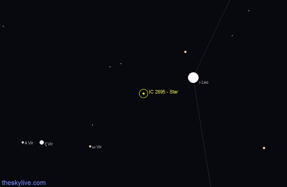 Finder chart IC 2895 - Star in Leo star