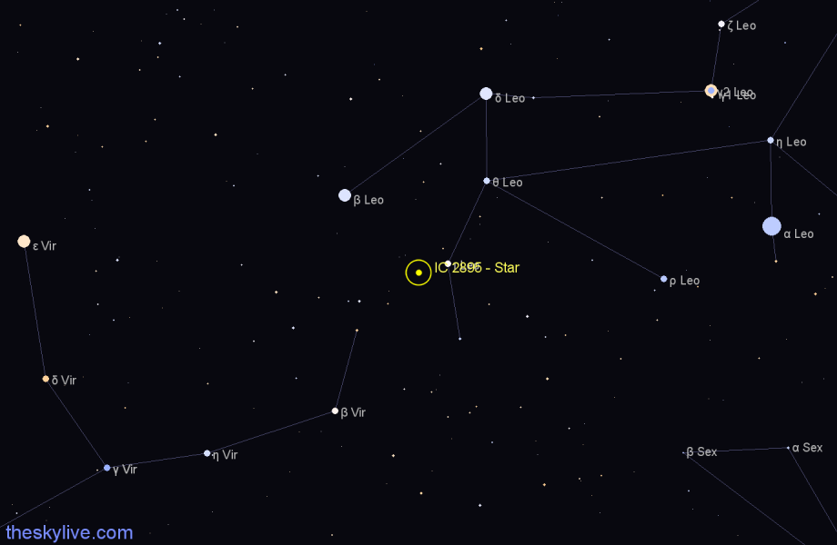 Finder chart IC 2895 - Star in Leo star