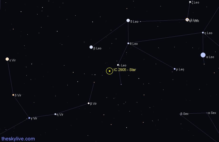 Finder chart IC 2905 - Star in Leo star
