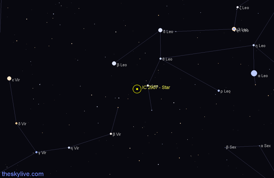 Finder chart IC 2907 - Star in Leo star
