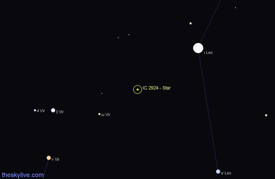 Finder chart IC 2924 - Star in Leo star