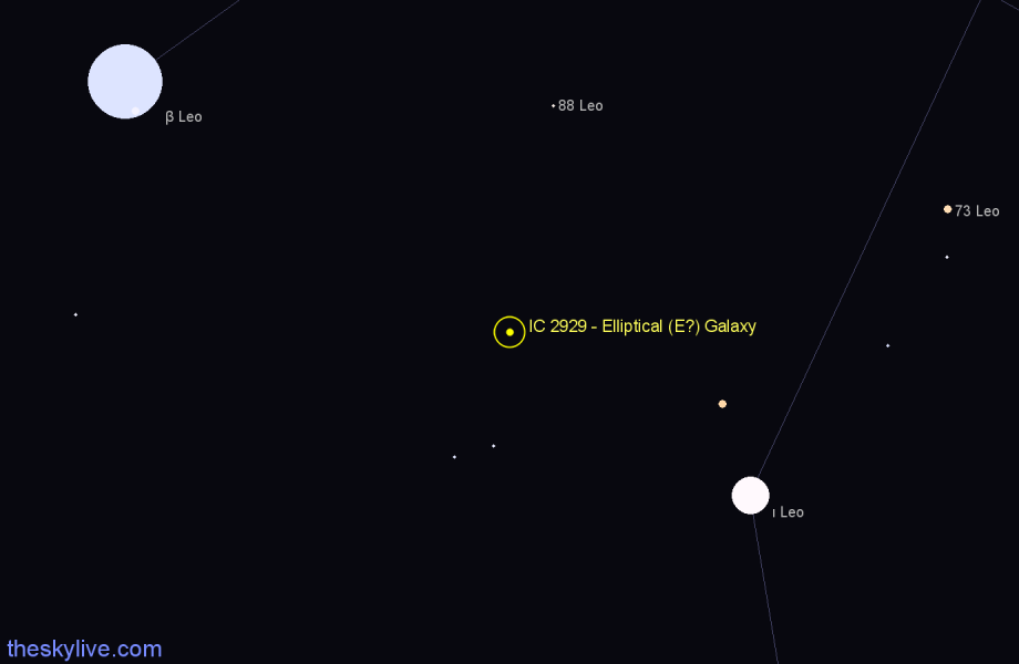 Finder chart IC 2929 - Elliptical (E?) Galaxy in Leo star