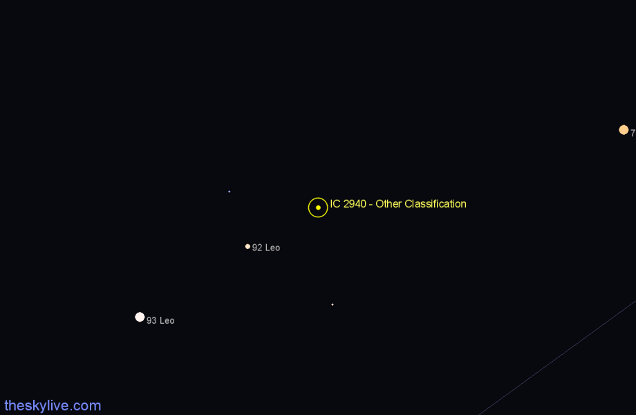 Finder chart IC 2940 - Other Classification in Leo star