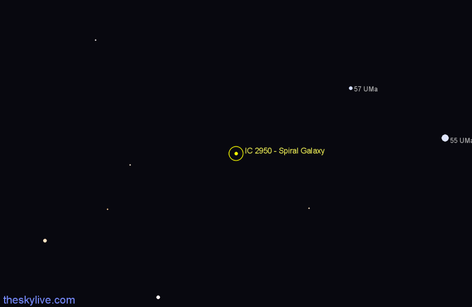 Finder chart IC 2950 - Spiral Galaxy in Ursa Major star