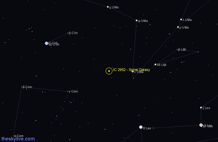 Finder chart IC 2952 - Spiral Galaxy in Ursa Major star