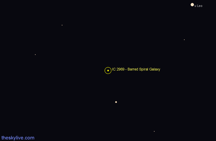 Finder chart IC 2969 - Barred Spiral Galaxy in Virgo star