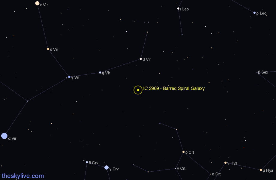 Finder chart IC 2969 - Barred Spiral Galaxy in Virgo star