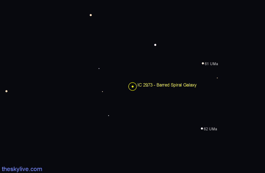 Finder chart IC 2973 - Barred Spiral Galaxy in Ursa Major star