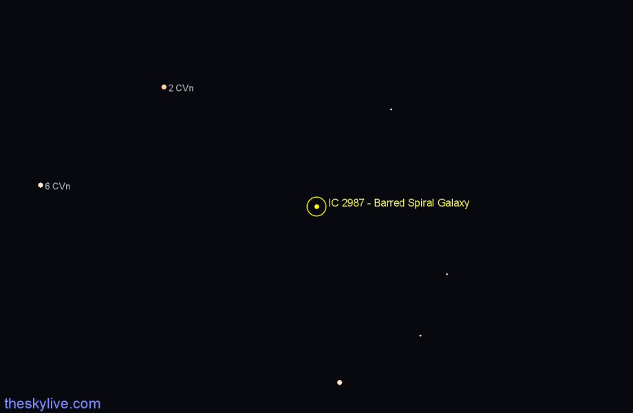 Finder chart IC 2987 - Barred Spiral Galaxy in Ursa Major star